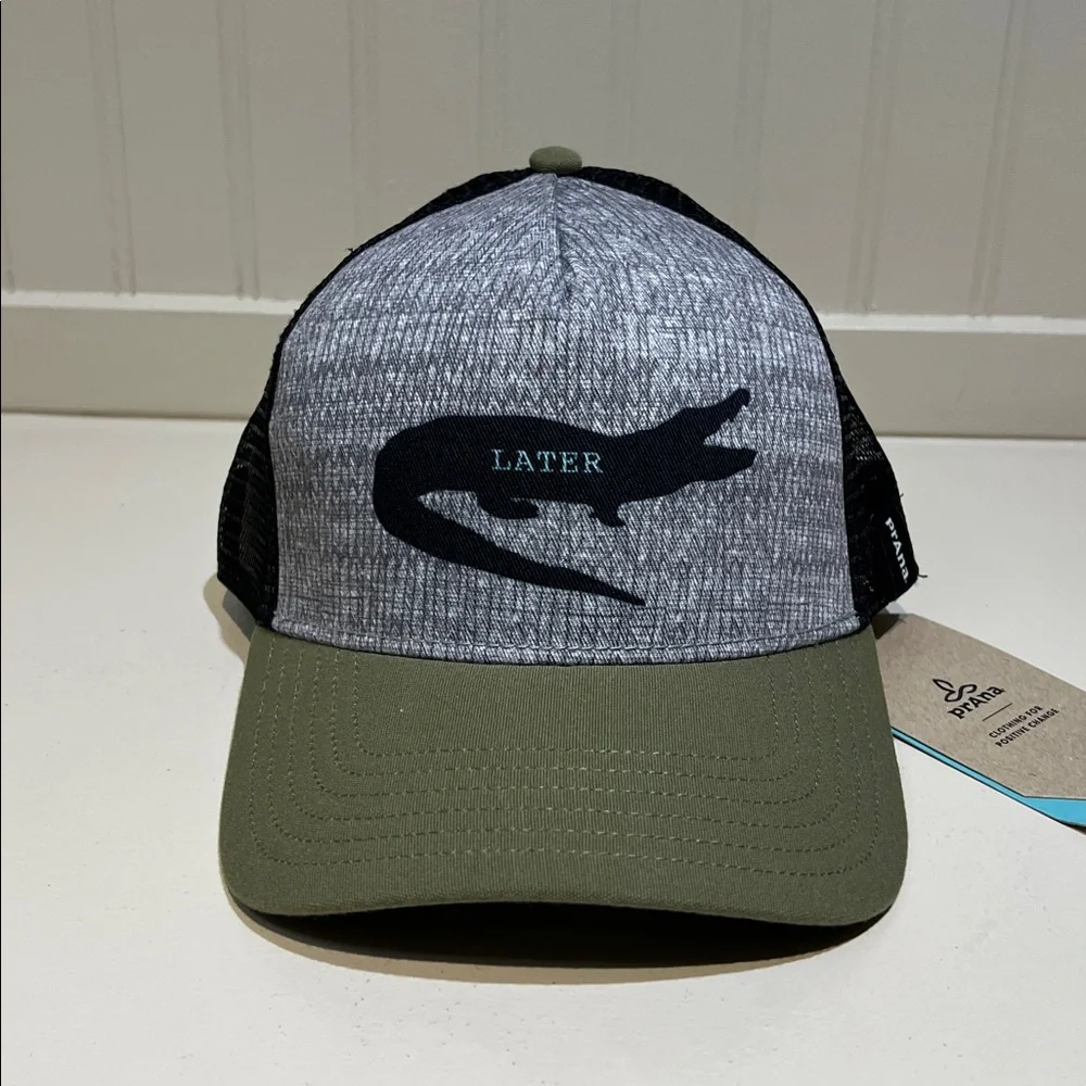 NWT prAna Unisex Journeyman Trucker Cargo Green Later Gator Hat‎